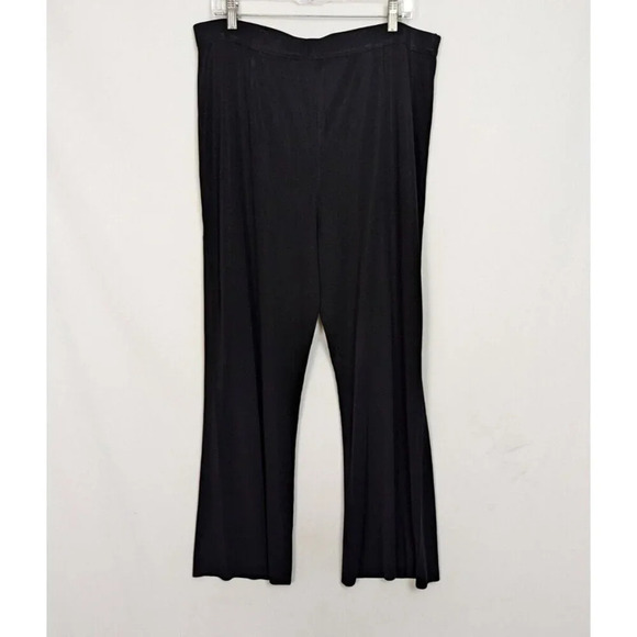 EXCLUSIVELY MISOOK Classic Black Silky Knit Straight Leg Elastic Pull-On Pant 2X - Picture 1 of 6
